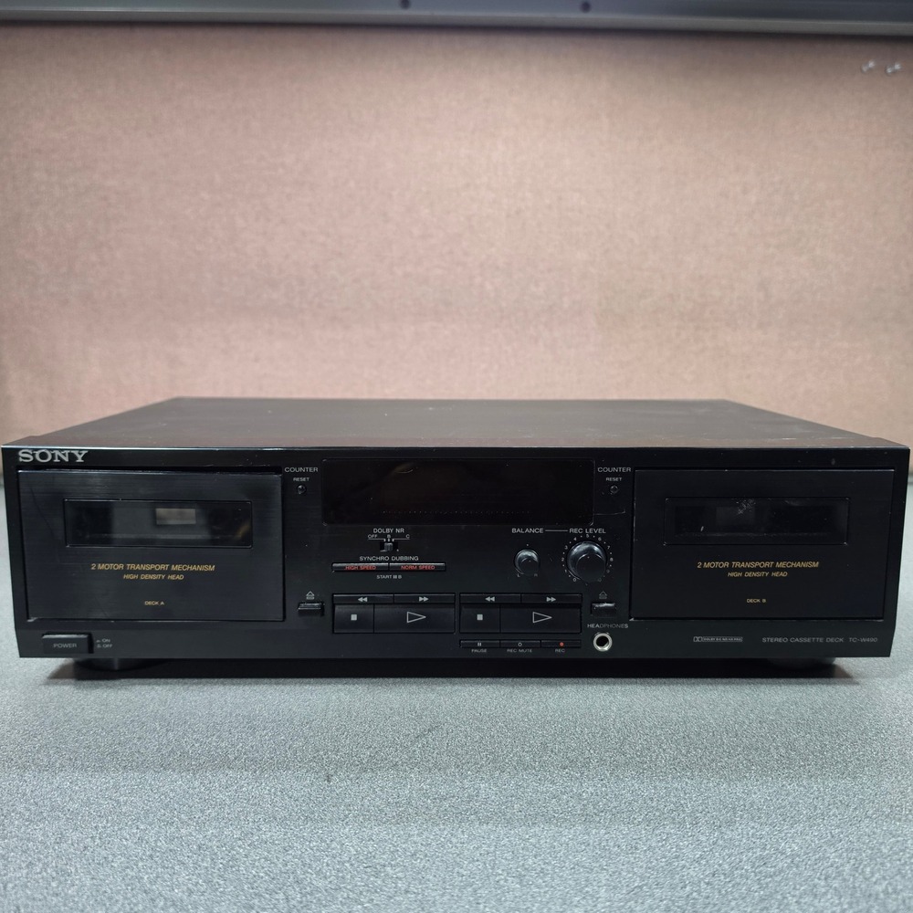 Sony TC-W490 Stereo Cassette Deck Player For Parts or Repair READ
